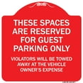 thumbnail image 1 of SignMission Designer Series Sign - These Spaces Are Reserved For Guest Parking Only | Red & White 18" X 18" Heavy-Gauge Aluminum Architectural Sign | Made in the USA, 1 of 4