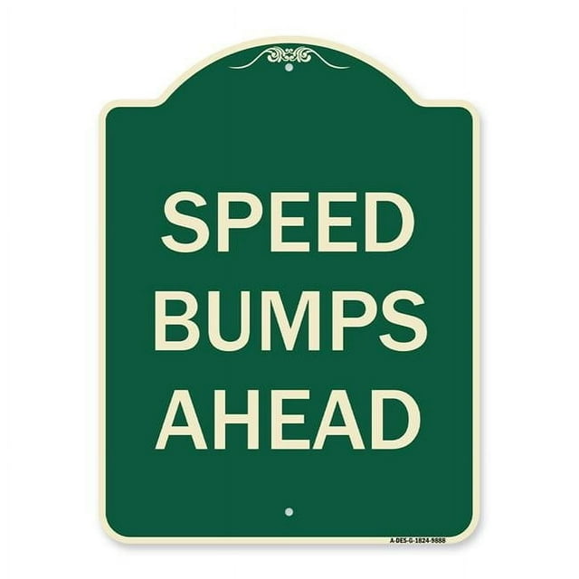 SignMission A-DES-G-1824-9888 Designer Series Sign - Speed Bumps Ahead