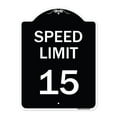 thumbnail image 1 of SignMission Designer Series Sign - Speed Limit 15 Mph | Black & White 18" x 24" Heavy-Gauge Aluminum Architectural Sign | Protect Your Business & Municipality | Made in the USA, 1 of 4