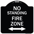 thumbnail image 1 of SignMission Designer Series Sign - No Standing Fire Zone with Bidirectional Arrow | Black & White 18" X 18" Heavy-Gauge Aluminum Architectural Sign | Made in the USA, 1 of 4