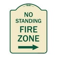 thumbnail image 1 of SignMission Designer Series Sign - No Standing Fire Zone with Right Arrow | Tan & Green 18" x 24" Heavy-Gauge Aluminum Architectural Sign | Protect Your Business & Municipality | Made, 1 of 4