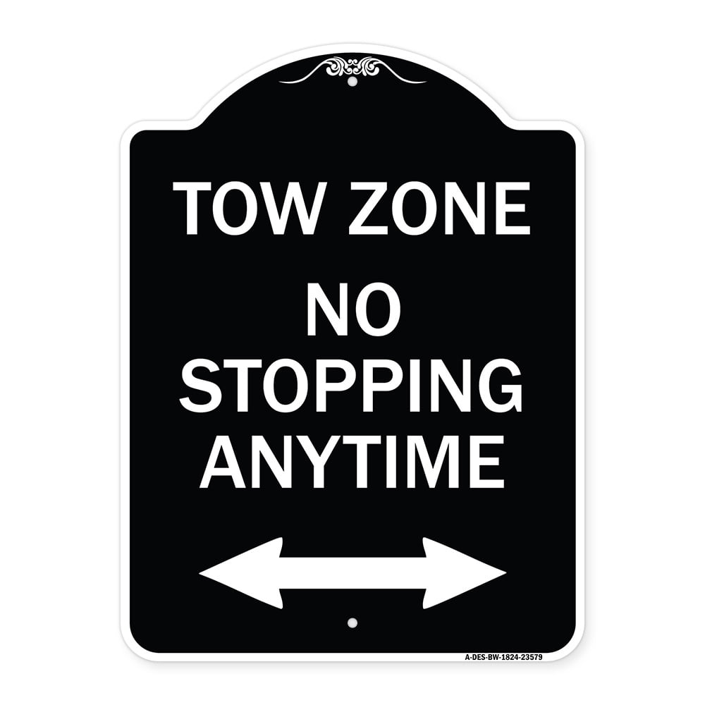 Bi Direction Signage SignMission Designer Series Sign - No Stopping Anytime with Bi ...