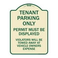 thumbnail image 1 of SignMission Designer Series Sign - Tenant Parking Only Display Permit Violators Towed at Owner Expense | Tan & Green 18" x 24" Heavy-Gauge Aluminum Architectural Sign | Made in the USA, 1 of 4