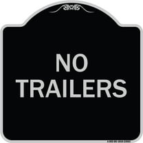SignMission Designer Series Sign - No Trailers | Black & Silver 18" X 18" Heavy-Gauge Aluminum Architectural Sign | Protect Your Business & Municipality | Made in the USA