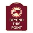 thumbnail image 1 of SignMission Designer Series Sign - No Truck Sign (No Truck Graphic) Beyond This Point | Burgundy 18" x 24" Heavy-Gauge Aluminum Architectural Sign | Made in the USA, 1 of 4