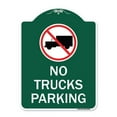 thumbnail image 1 of SignMission A-DES-GW-1824-23560 18 x 24 in. Designer Series Sign - No Truck Sign No Truck Parking with Symbol, Green & White, 1 of 4