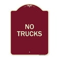 thumbnail image 1 of SignMission Designer Series Sign - Truck Sign No Trucks | Burgundy 18" x 24" Heavy-Gauge Aluminum Architectural Sign | Protect Your Business & Municipality | Made in the USA, 1 of 4