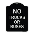 thumbnail image 1 of SignMission Designer Series Sign - No Trucks or Buses | Black & Silver 18" x 24" Heavy-Gauge Aluminum Architectural Sign | Protect Your Business & Municipality | Made in the USA, 1 of 4