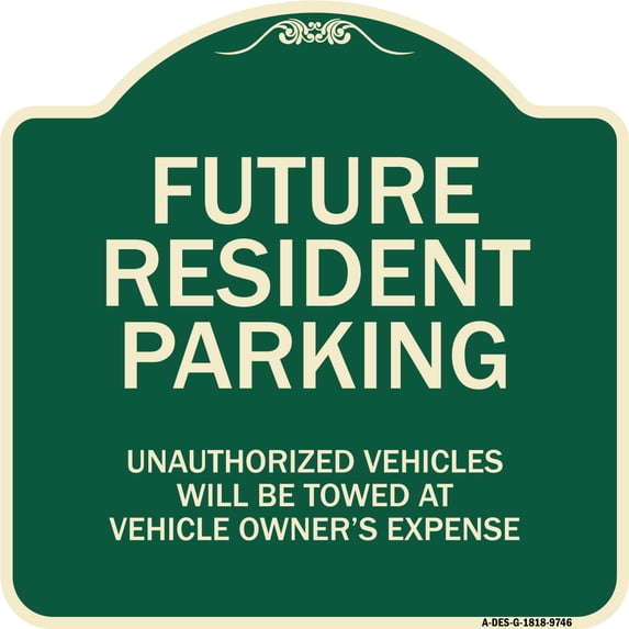 SignMission A-DES-G-1818-9746 Designer Series Sign - Unauthorized Vehicles Will Be Towed