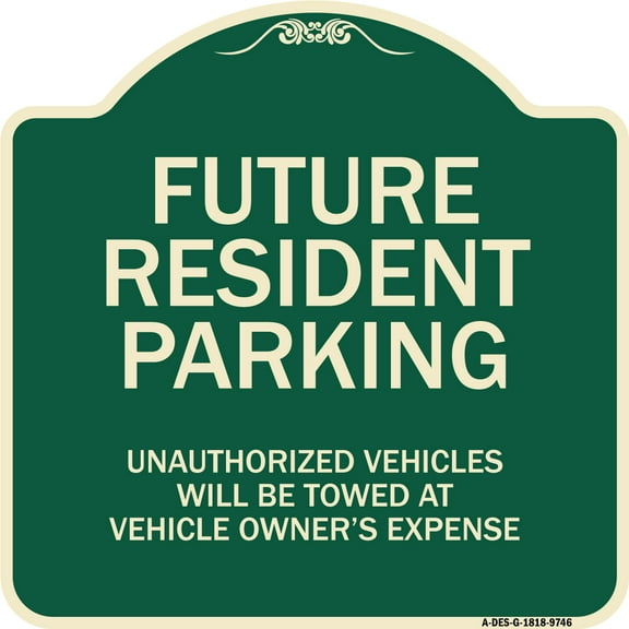 SignMission A-DES-G-1818-9746 Designer Series Sign - Unauthorized Vehicles Will Be Towed