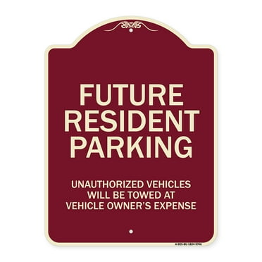 SignMission Designer Series Sign - Unauthorized Vehicles Will Be Towed | Burgundy 18" x 24" Heavy-Gauge Aluminum Architectural Sign | Protect Your Business & Municipality | Made in the