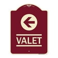 thumbnail image 1 of SignMission Designer Series Sign - Valet Left Arrow | Burgundy 18" x 24" Heavy-Gauge Aluminum Architectural Sign | Protect Your Business & Municipality | Made in the USA, 1 of 4