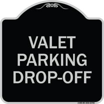 SignMission Designer Series Sign - Valet Parking Drop-Off | Black & Silver 18" X 18" Heavy-Gauge Aluminum Architectural Sign | Protect Your Business & Municipality | Made in the USA