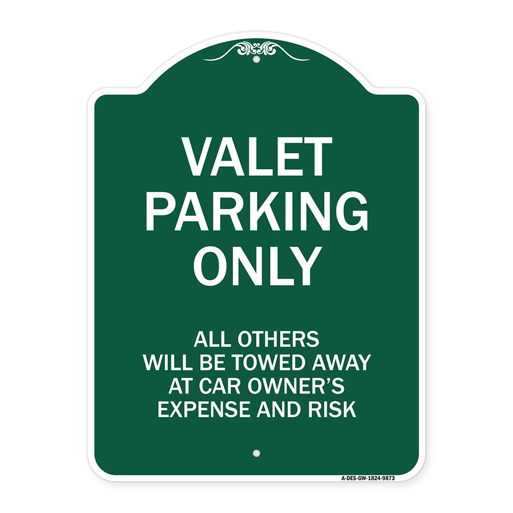 SignMission Designer Series Sign - Valet Parking Only All Others Will ...