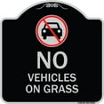 thumbnail image 1 of SignMission Designer Series Sign - No Vehicles on Grass | Black & Silver 18" X 18" Heavy-Gauge Aluminum Architectural Sign | Protect Your Business & Municipality | Made in the USA, 1 of 4