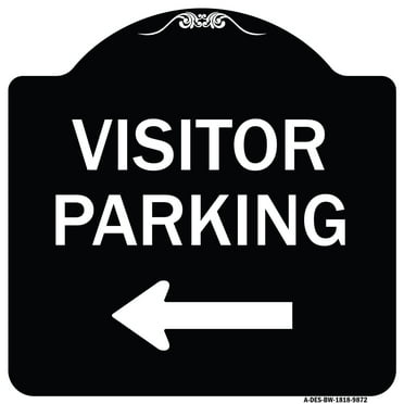 SignMission Designer Series Sign - Visitor Parking 1 | Black & White 18" X 18" Heavy-Gauge Aluminum Architectural Sign | Protect Your Business & Municipality | Made in the USA