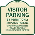 thumbnail image 1 of SignMission Designer Series Sign - Visitor Parking By Permit Only No Public Parking Sign | Tan & Green 18" X 18" Heavy-Gauge Aluminum Architectural Sign | Made in the USA, 1 of 4
