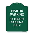 thumbnail image 1 of SignMission Designer Series Sign - Visitor Parking Sign Visitor Parking 30 Minute Parking Only | Green & White 18" X 24" Heavy-Gauge Aluminum Architectural Sign | Made in the USA, 1 of 4