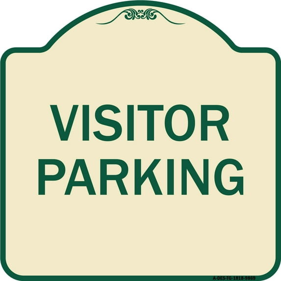 SignMission Designer Series Sign - Visitor Parking | Tan & Green 18" X 18" Heavy-Gauge Aluminum Architectural Sign | Protect Your Business & Municipality | Made in the USA