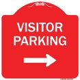 thumbnail image 1 of SignMission Designer Series Sign - Visitor Parking (With Right Arrow) | Red & White 18" X 18" Heavy-Gauge Aluminum Architectural Sign | Protect Your Business & Municipality | Made in, 1 of 4