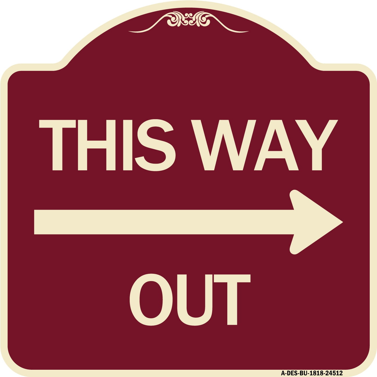 SignMission Designer Series Sign - This Way Out (Right Arrow ...