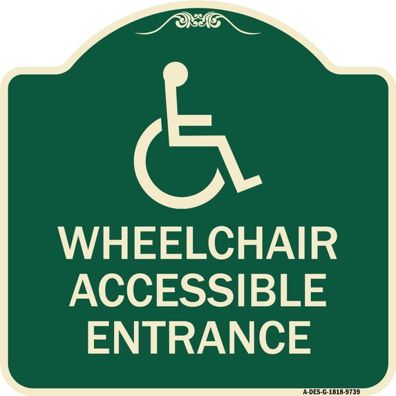 SignMission A-DES-G-1818-9739 Designer Series Sign - Wheelchair Accessible Entrance