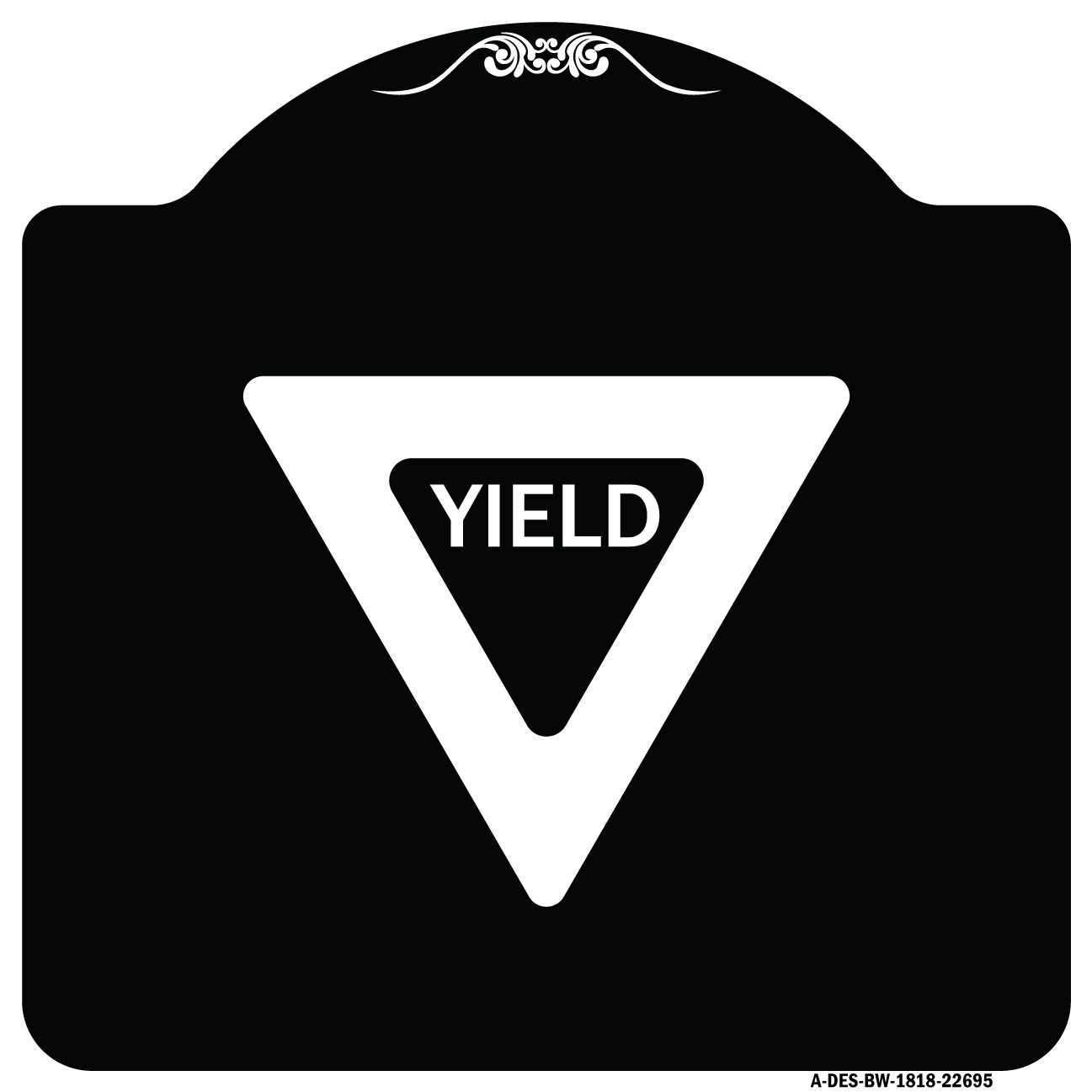 SignMission Designer Series Sign - Yield | Black & White 18