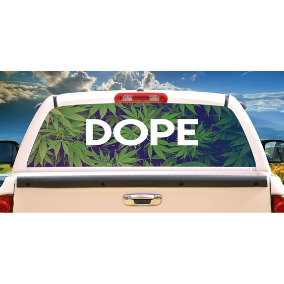 SignMission Dope Rear Window Graphic truck view thru vinyl decal HD Graphics Professional Grade Material Universal Fit for Full Size Trucks Weatherproof & Car Wash Safe Made In The