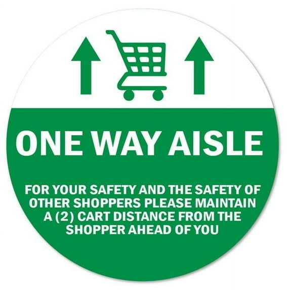 Coronavirus One Way Aisle For Your Saftety Non-Slip Floor Graphic | Vinyl Decal | Protect Your Business, Work Place & Customers | Made in The USA