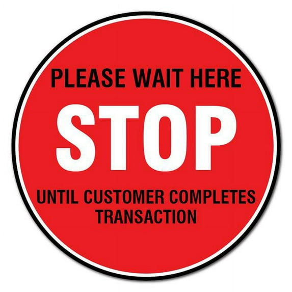 Coronavirus Stop Please Wait Here Non-Slip Floor Graphic | 11" Vinyl Decal | Protect Your Business, Work Place & Customers | Made in The USA