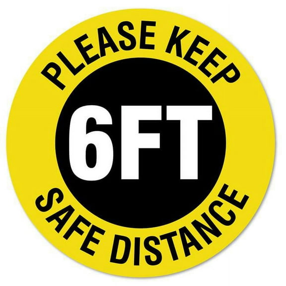 Coronavirus Please Keep Safe Distance Non-Slip Floor Graphic | Vinyl Decal | Protect Your Business, Work Place & Customers |  Made in The USA