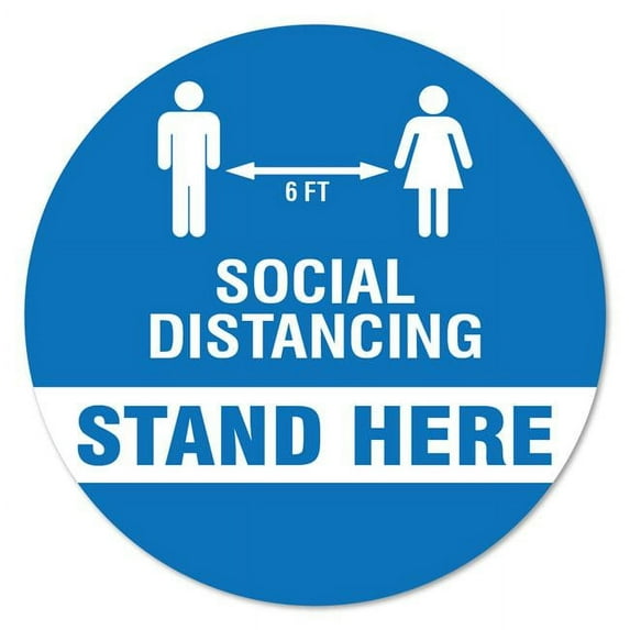 SignMission FD-2-C-7-99983 Coronavirus Vinyl Decal - Stand Here Social Distancing