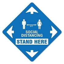 Coronavirus Stand Here Social Distancing  Non-Slip Floor Graphic | Vinyl Decal | Protect Your Business, Work Place & Customers |  Made in The USA