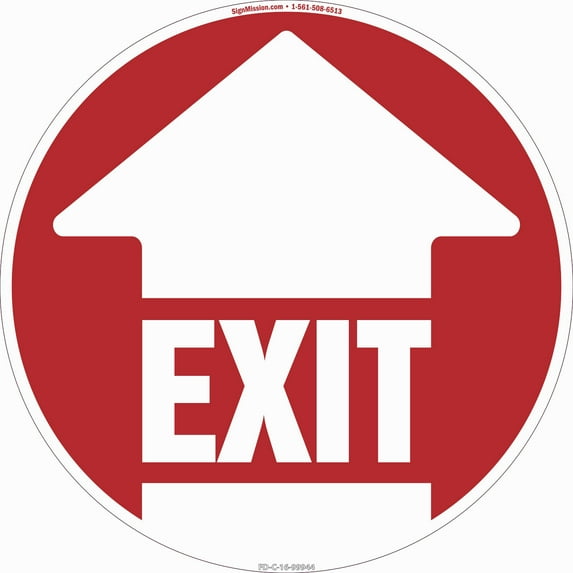 Exit Non-Slip Floor Marker | 16" Circle Vinyl Decal | Protect Your Business, Work Place & Customers | Made in The USA