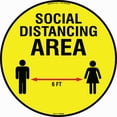 thumbnail image 1 of SignMission FD-C-7-99990 7 in. Coronavirus Vinyl Decal - Social Distance Area 6 ft., 1 of 3