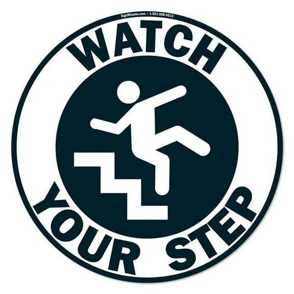 Watch Your Step Non-Slip Floor Marker | 6" X 18" Vinyl Decal | Protect Your Business, Work Place & Customers |  Made in The USA