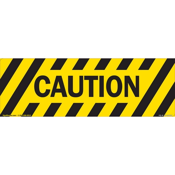 Caution Non-Slip Floor Marker | 6" X 18" Vinyl Decal | Protect Your Business, Work Place & Customers | Made in The USA