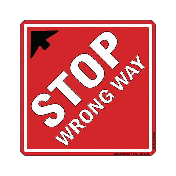 Coronavirus Stop Wrong Way Non-Slip Floor Graphic | 3 Pack of Vinyl Decal | Protect Your Business, Work Place & Customers | Made in The USA