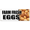 thumbnail image 1 of FARM FRESH EGGS BANNER SIGN organic range free milk dairy cheese brown, 1 of 4