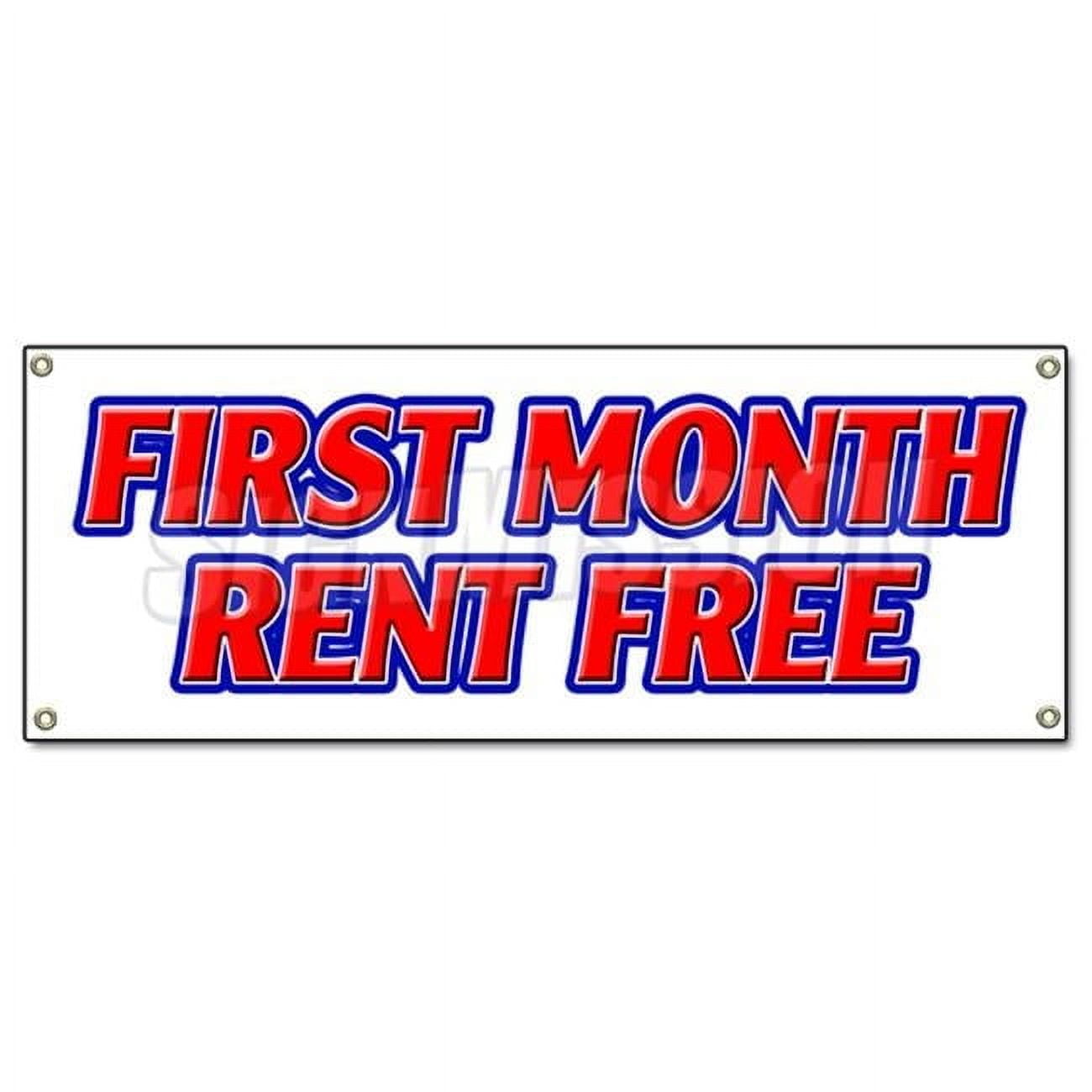 SignMission First Month Rent Free Banner Sign - Apartment Promotion ...