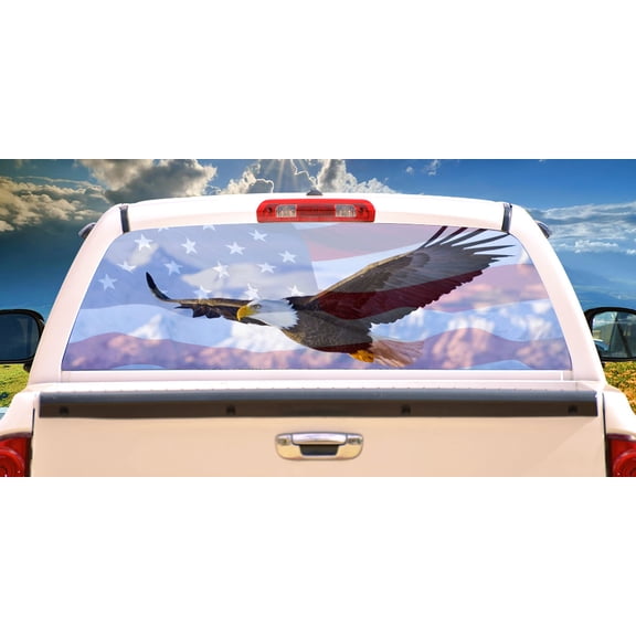 SignMission Freedom Flyer Rear Window Graphic Truck View Thru Vinyl Back Decal