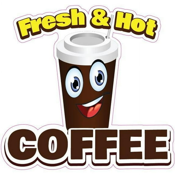 Fresh & Hot Coffee 24" Decal Concession Stand Food Truck Sticker