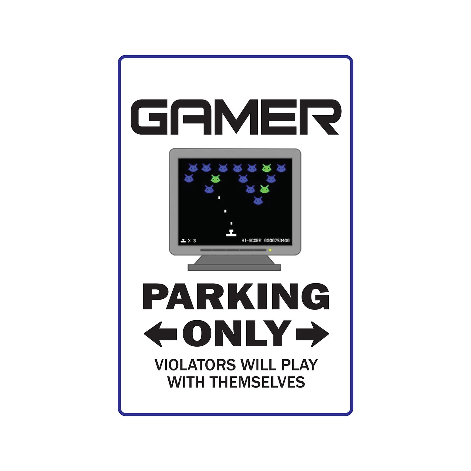 Computer Game Sign SignMission Z-A-Gamer Gamer Aluminum Sign for Games Game Video Parking ...