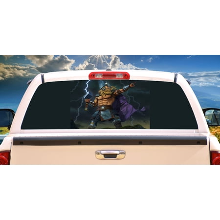 SignMission God Of Thunder Rear Window Graphic truck view thru vinyl decal HD Graphics Professional Grade Material Universal Fit for Full Size Trucks Weatherproof & Car Wash Safe Made