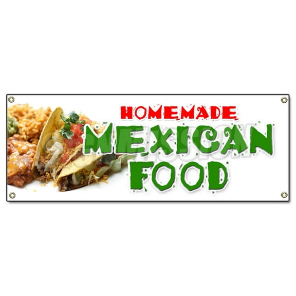HOMEMADE MEXICAN FOOD BANNER SIGN tacos burritos mexican restaurant enchilada