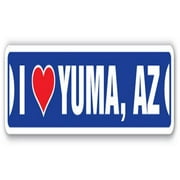 SignMission  I Love Yuma, Arizona Street Sign - Az City State Us Wall Road Decor Gift