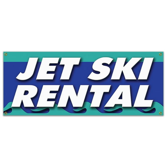 JET SKI RENTAL BANNER SIGN boat skiing water  wave runner kayak canoe rent row
