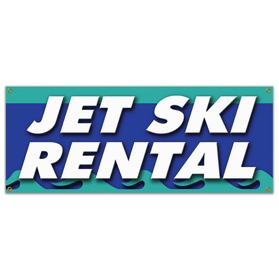 JET SKI RENTAL BANNER SIGN boat skiing water wave runner kayak canoe rent row
