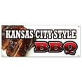 thumbnail image 1 of KANSAS CITY STYLE BBQ BANNER SIGN beef brisket ribs pork barbque open, 1 of 4