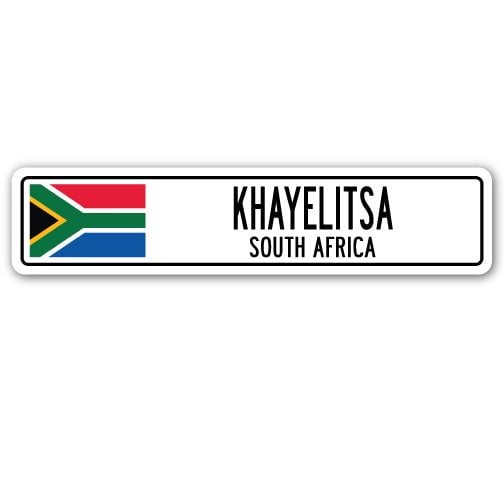 KHAYELITSA SOUTH AFRICA Street Sign South African flag city country road gift
